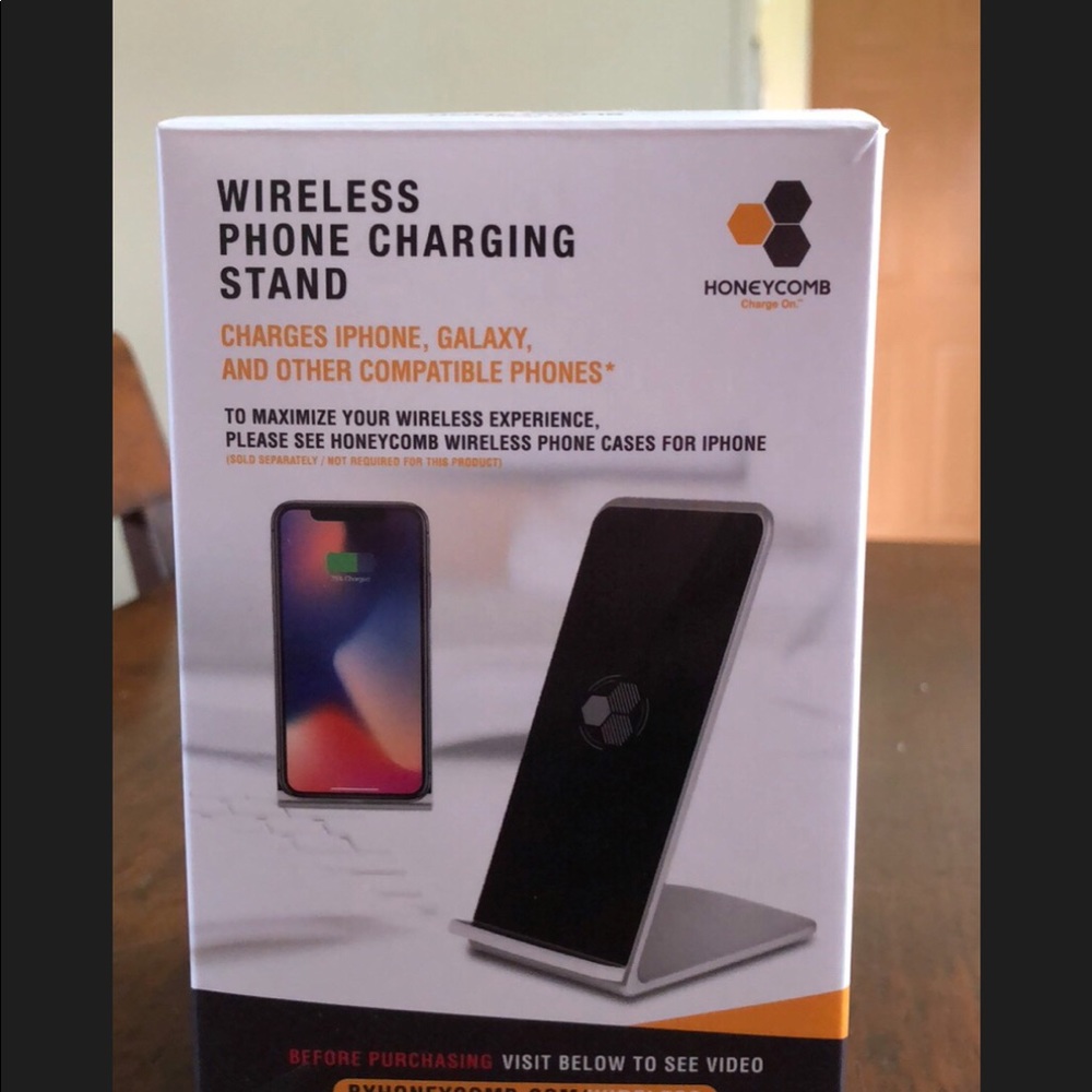 A Wireless phone Charging Stand color is black